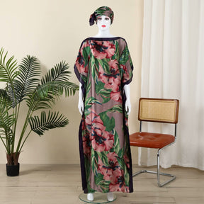 MYYJ-013   Abaya  Imitation silk blouse beautiful brocade section one-piece group