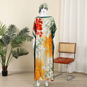 MYYJ-014  Abaya  Imitation silk blouse beautiful brocade section one-piece group