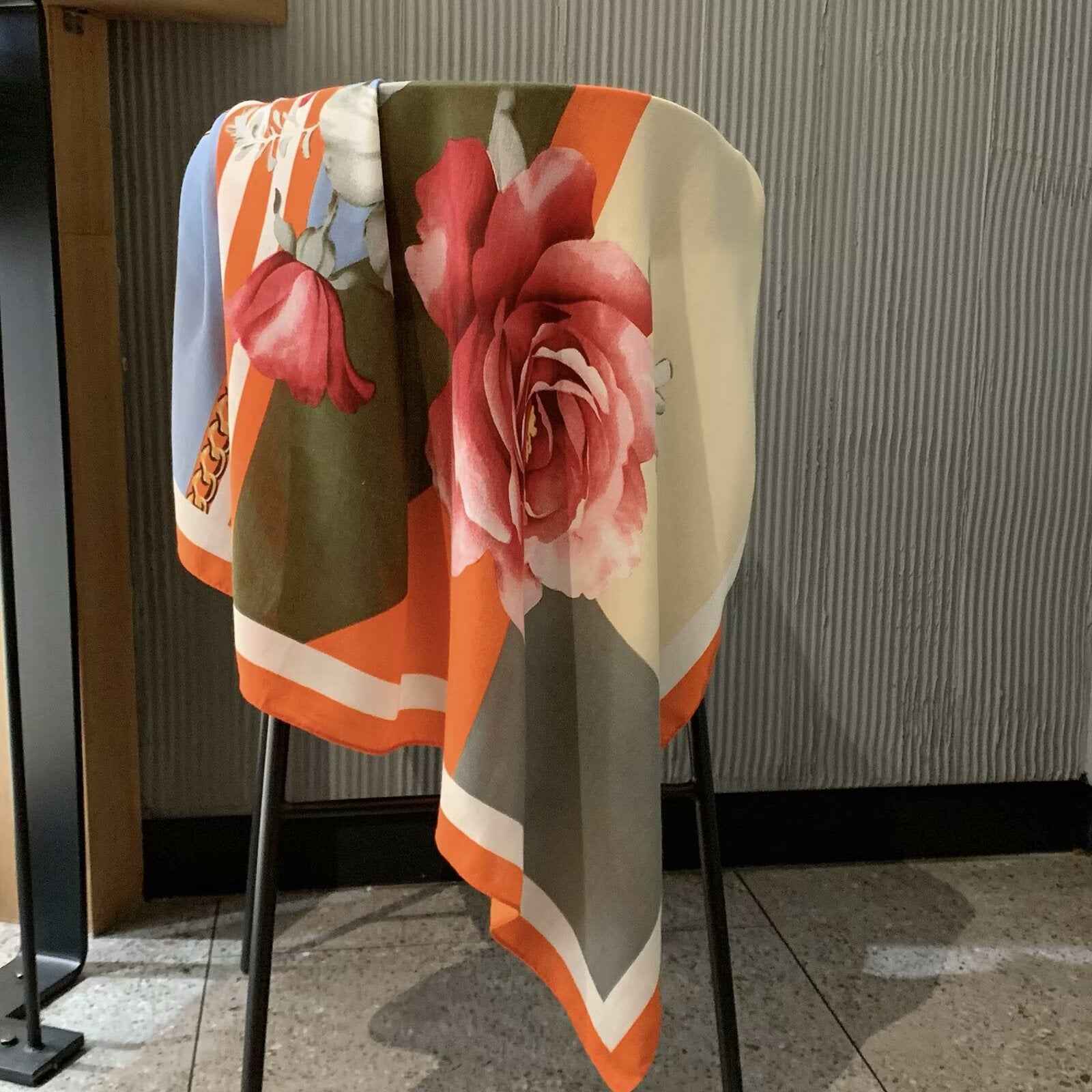 130FJ-2  130*130cm Floral Large Square Scarf