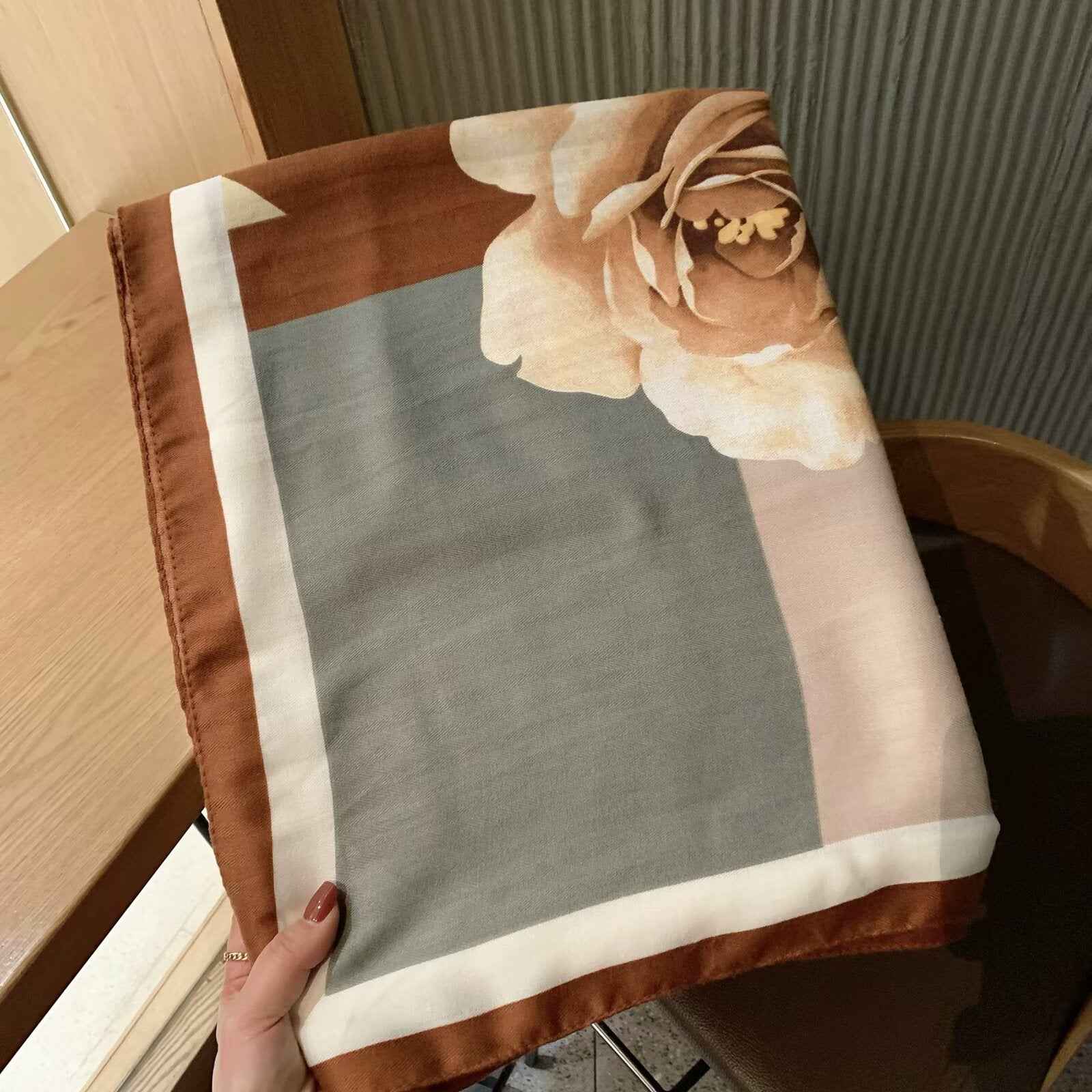 130FJ-2  130*130cm Floral Large Square Scarf