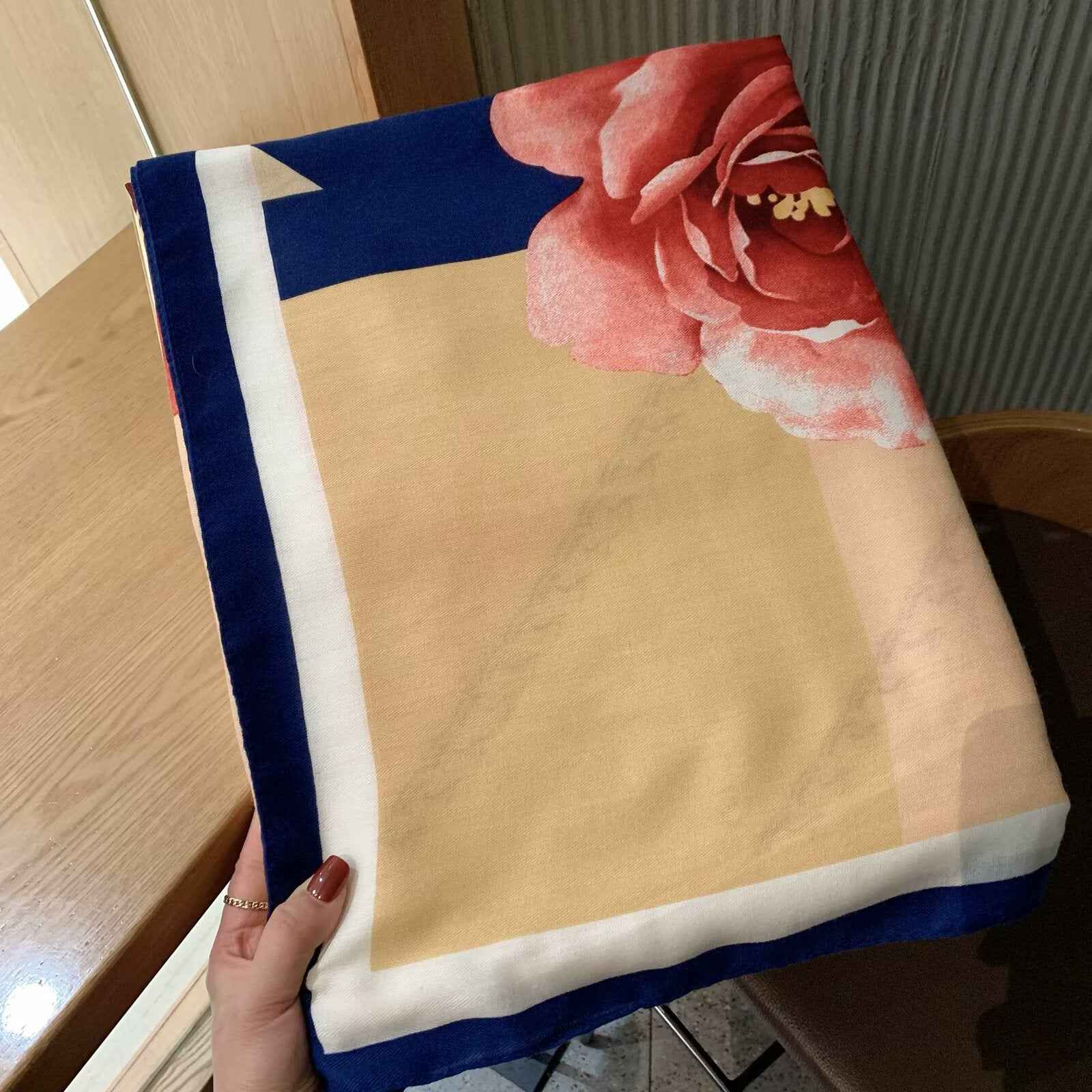 130FJ-2  130*130cm Floral Large Square Scarf