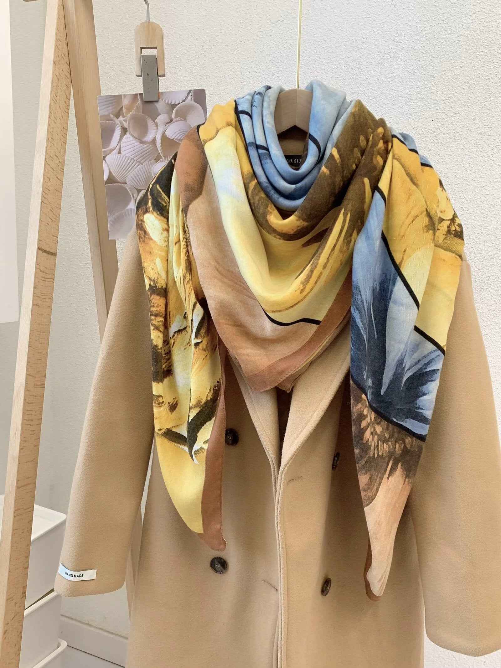 130FJ-2  130*130cm Floral Large Square Scarf