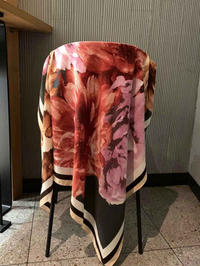 130FJ-2  130*130cm Floral Large Square Scarf