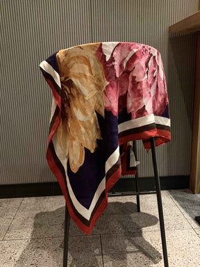 130FJ-2  130*130cm Floral Large Square Scarf