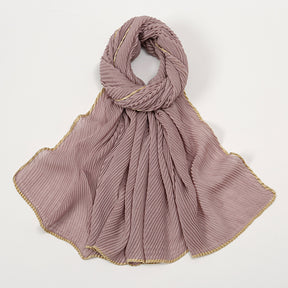 VS787  Cross-border sales of pure color crumpled simple scarf spring and summer new Malay Indonesia ladies crumpled edge long scarf in stock