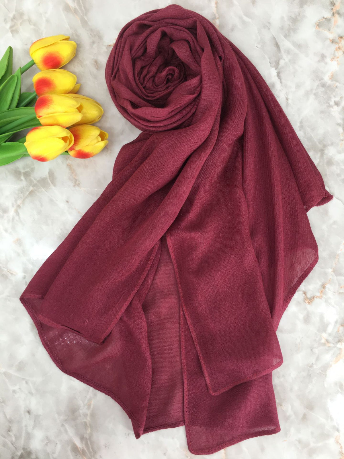 HY006  70X180CM 35COLRO  Thin Single Needle Modal hijab  +  jersery Knitted Hat cap