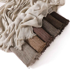 YZ310  Dirt-Washed Crinkled hijab with Raw Edge