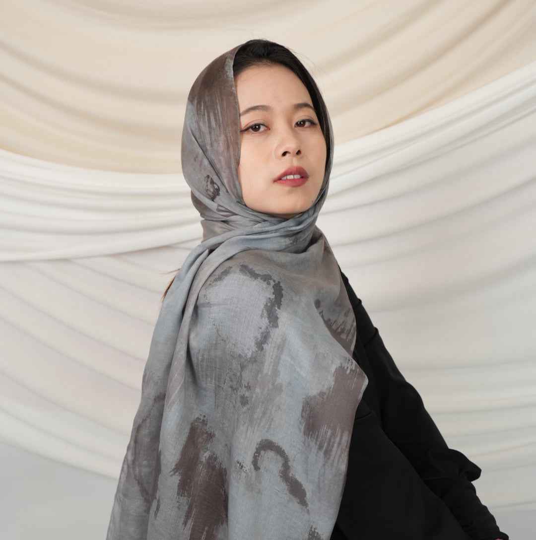 MD021  Single Needle Tie-Dye Modal Hijab