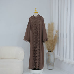 LR1184  Lace Splicing Cardigan and Inner Dress