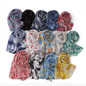 YH1-282  Breathable pearl chiffon print hijab