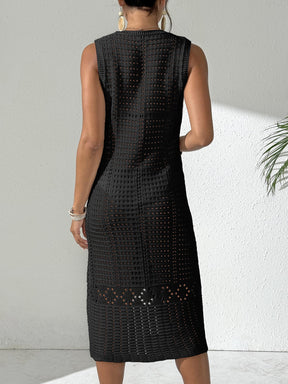 Z105601  Hollow woven hand-crocheted flower patchwork beach dress