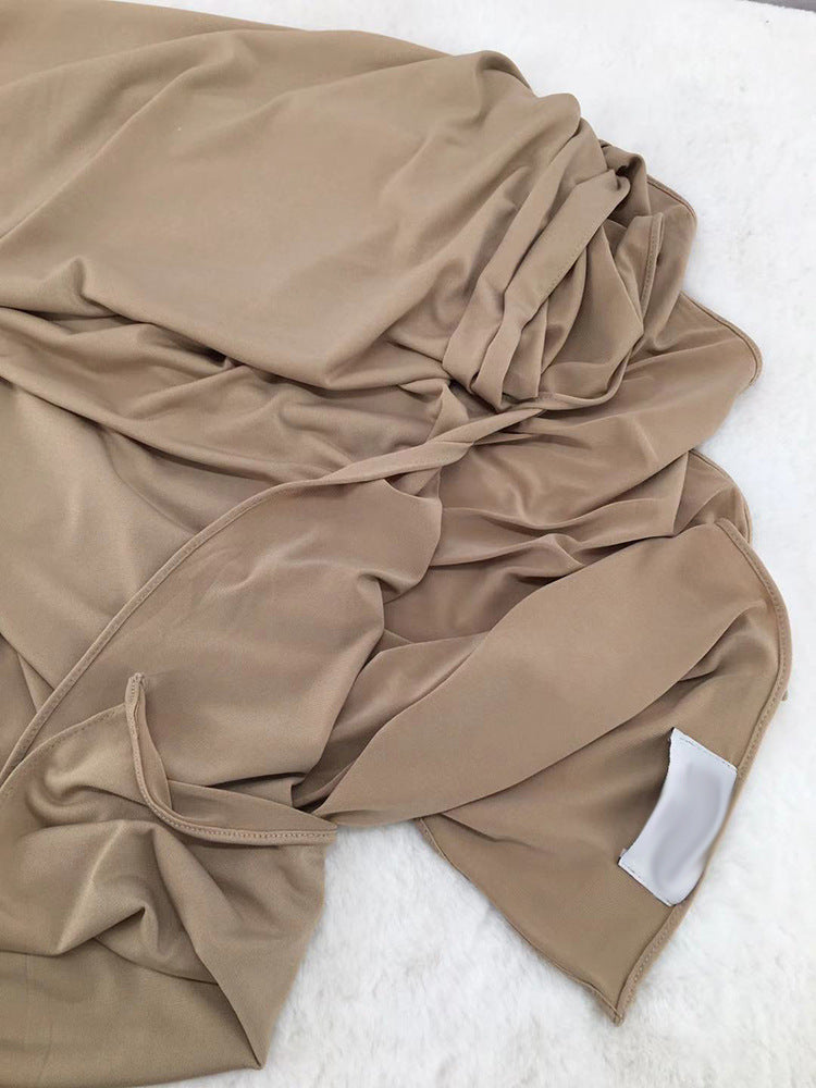 HY008 70X180CM 15COLRO Jersery Knitted Crystal Hemp hijba  High Quality Right Angle Seam Process