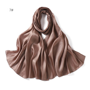 YZ206  Cross-border spring and summer new thin soft shining silk scarf women's Malay Indonesian scarf sunblock cape