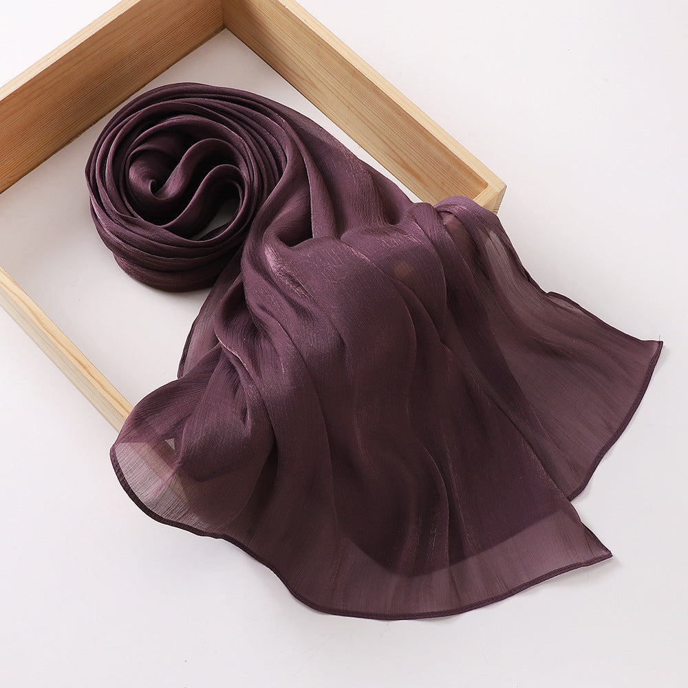 MSL348   New soft silk style bun head fashion gauze scarf travel vintage style scarf wholesale