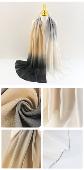 YW236 Gradation Color Chiffon Hijab for Elegant Style