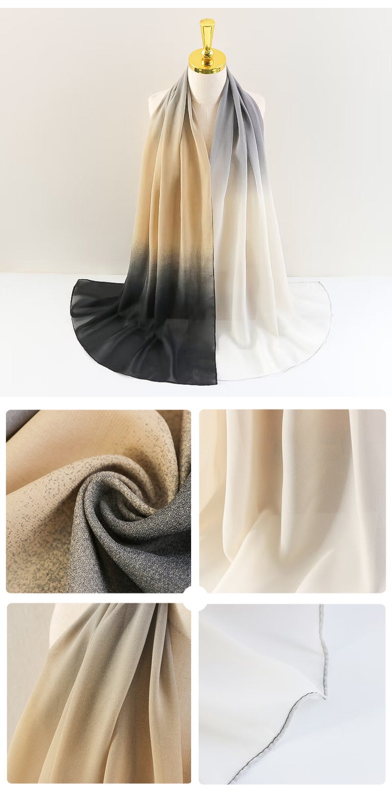 YW236 Gradation Color Chiffon Hijab for Elegant Style