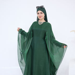 LR943+LR944  Plain elegant dress + inner + hijab set