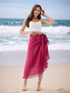 SL31  Half-length tassel shawl sun protection wrap skirt
