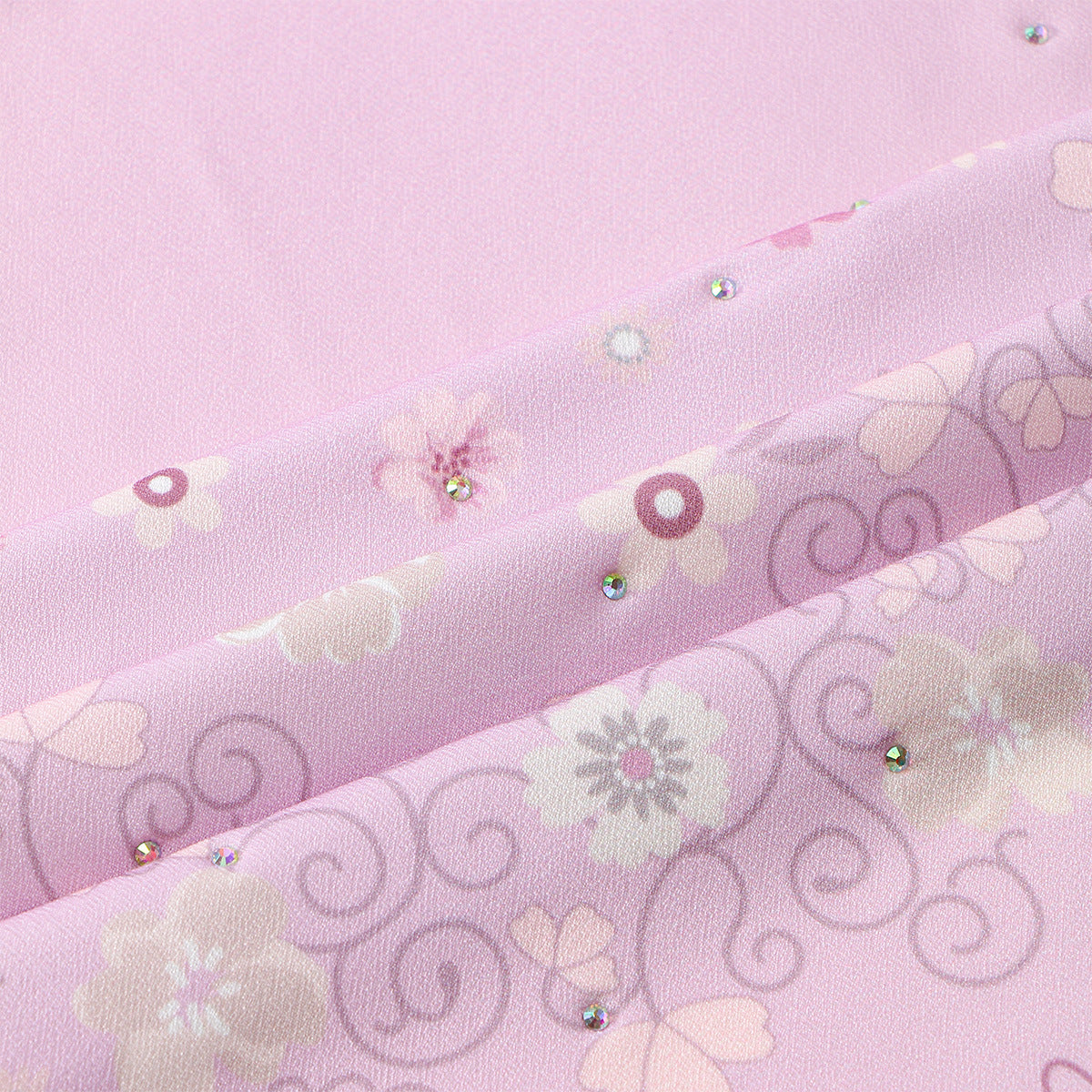 MSL235  Floral Printed Polyester Instant Hijab