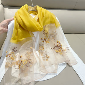 ws-9456153121  High-end Suzhou embroidery manual simulation silk summer scarf embroidered scarf gift with high-end shawl