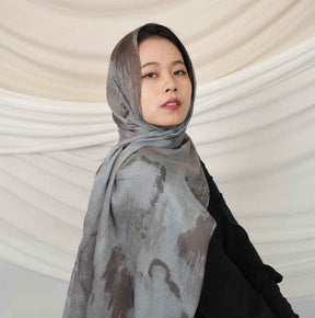 MD021  Modal polyester-cotton tie-dye single stitch Muslim hijab