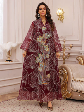 AB485  Mesh Embroidered Maxi Dress Ethnic Women's Clothing