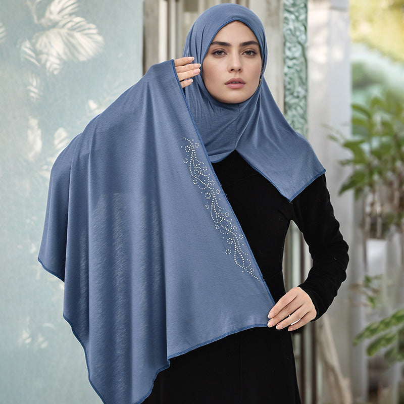 RS049  Mercerized cotton glass diamond hijab