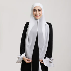 YZ317  Plain Pearl Chiffon Hijab with Built-in Magnetic Closure