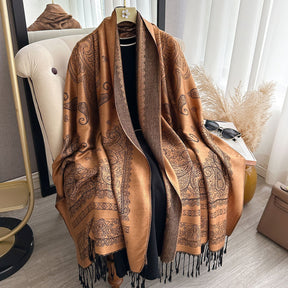 ZM001  Cashew Print Faux Cashmere Double-Sided Autumn Winter Scarf