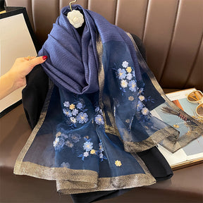 WJ003  Fashion silk blend  autumn and winter warm scarf fashion high-end long shawl print scarf outside