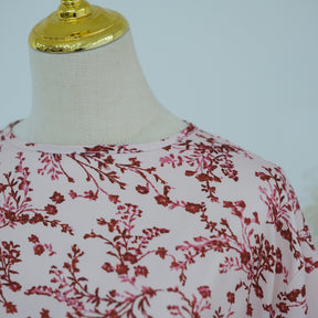 LR1324  Floral Print Plus Size Polyester Long Sleeve Dress - No Hijab