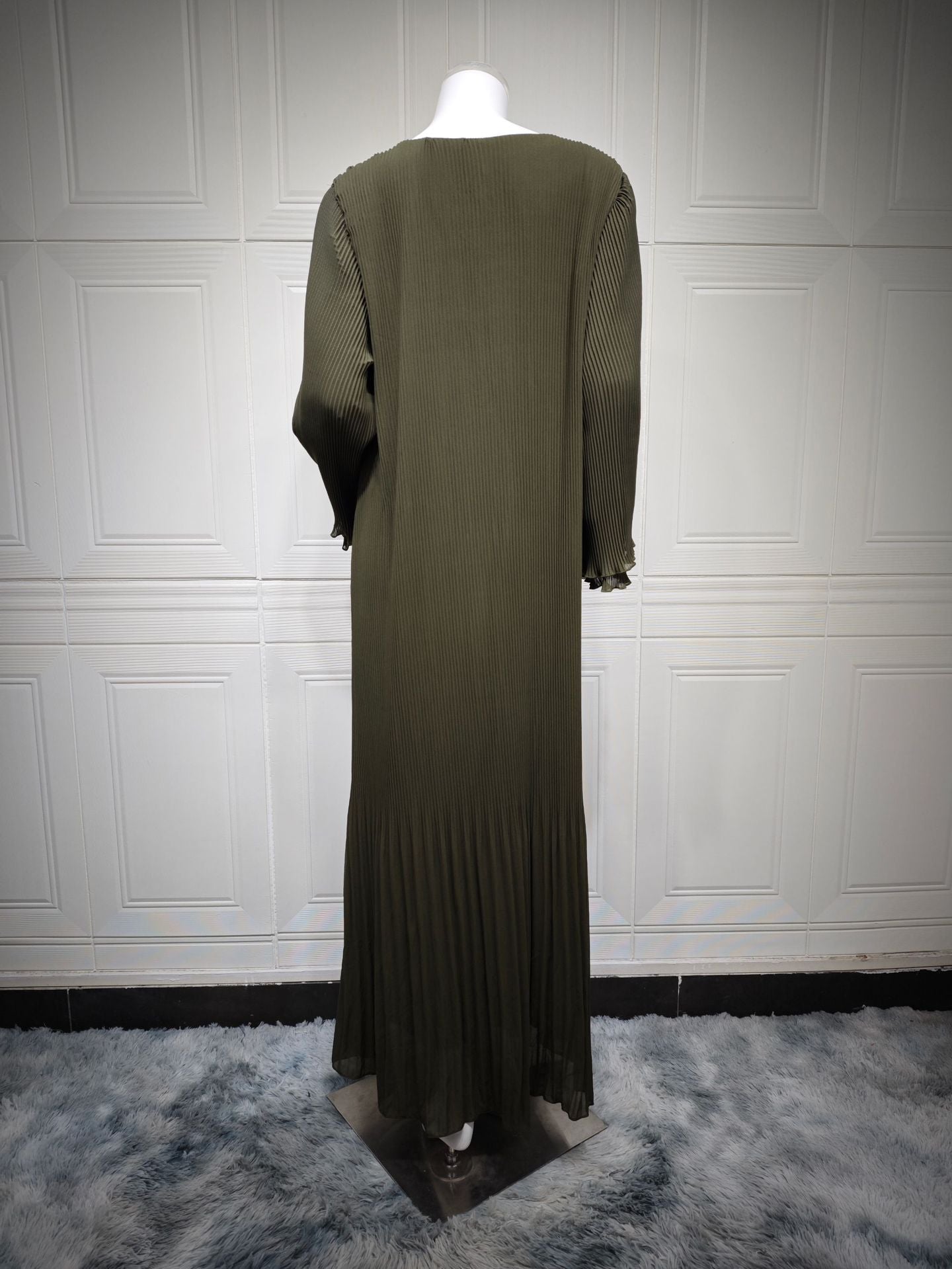 MQ155  Fashion Polyester Pleated Premium Crinkled Dress - Hijab Not Included
