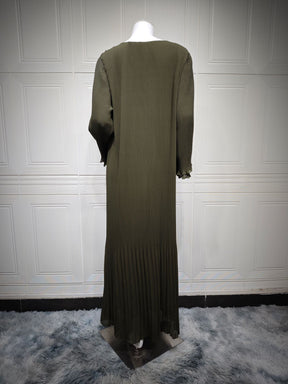MQ155  Fashion Polyester Pleated Premium Crinkled Dress - Hijab Not Included