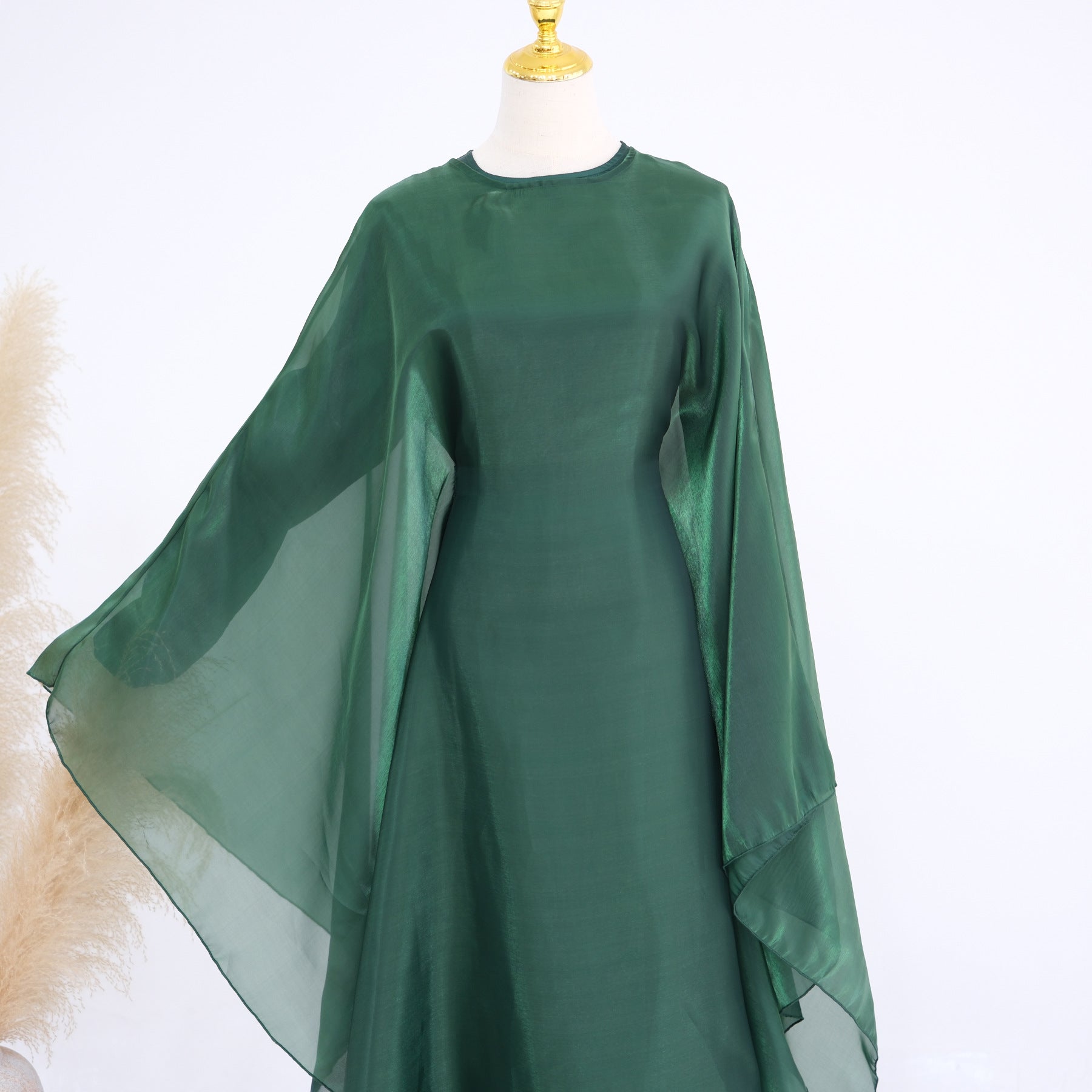 LR943+LR944  Plain elegant dress + inner + hijab set