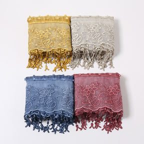 VS237 plain Splicing lace tie-dye fur ball hijab tassel scarf