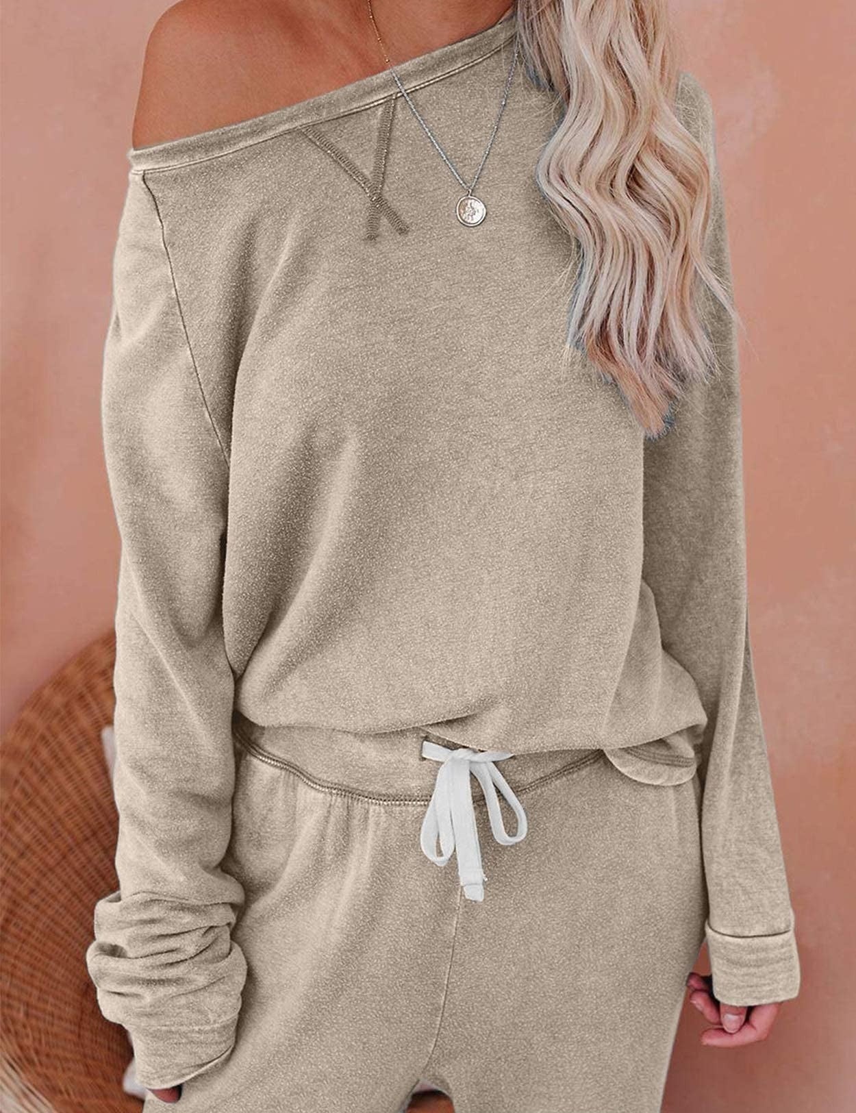 11081 Autumn and winter two-piece casual home long-sleeved T-shirt and pants