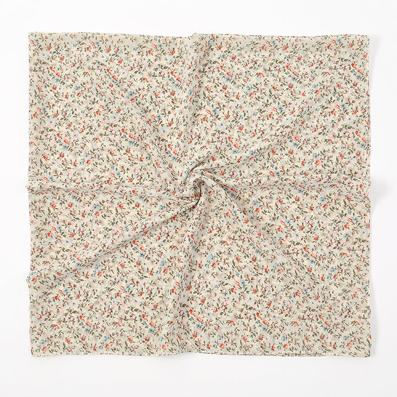 YW347  115*115CM Large Size Floral Pearl Chiffon Printed Square Scarf