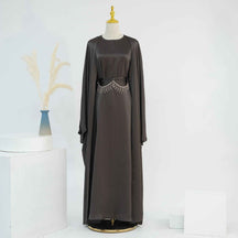 LR806  Elegant Abaya Two-Piece Set + Crystal Chain