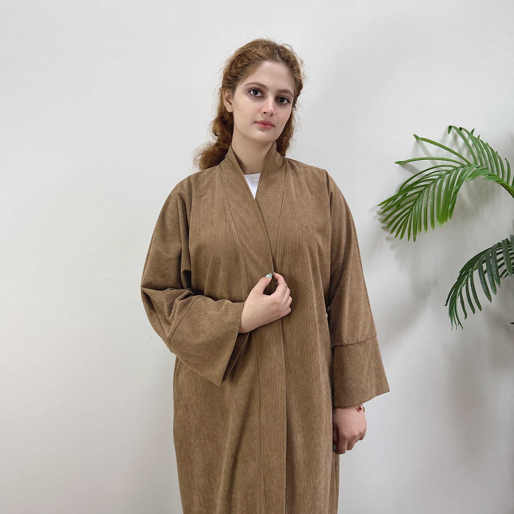 LR918  Swing Loose Casual Cardigan Dress - With inner dress