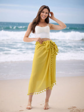 SL31  Half-length tassel shawl sun protection wrap skirt