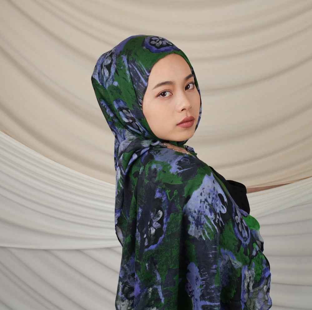 VI007  Modal double-sided penetration tie-dye Muslim hijab