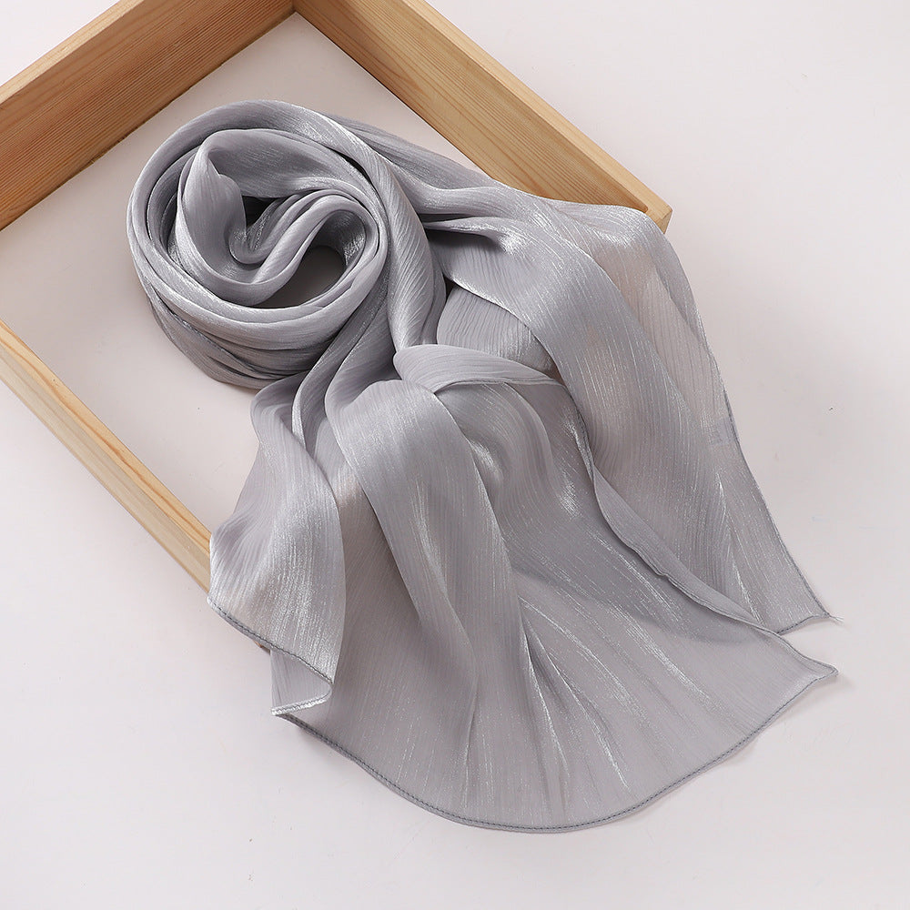 MSL348   New soft silk style bun head fashion gauze scarf travel vintage style scarf wholesale