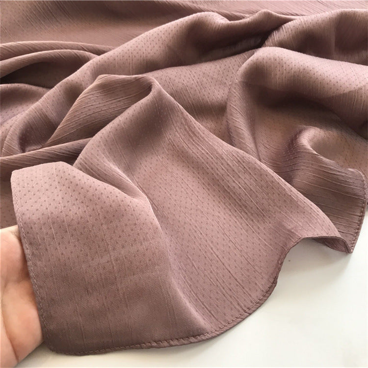 WJA35 Wrinkled Chiffon Solid Color Shawl