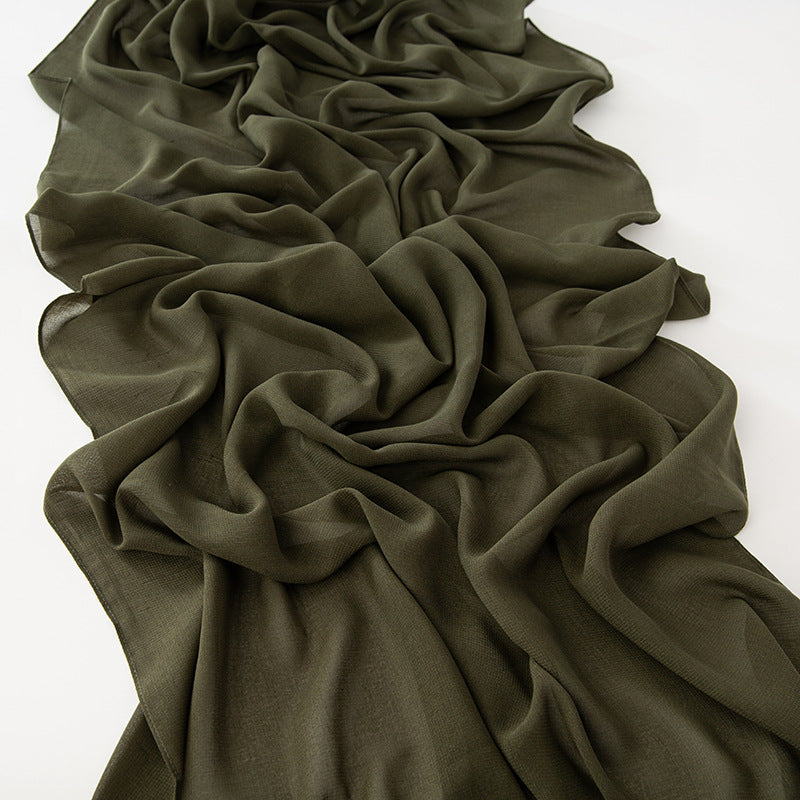 WJA154   Light pure color breathable hundred composite velvet chiffon long scarf fashion monochrome scarf scarf scarf scarf