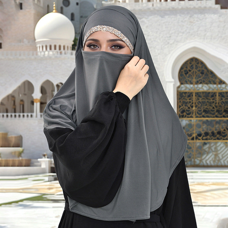RS032  Crystal hemp hot diamond hijab