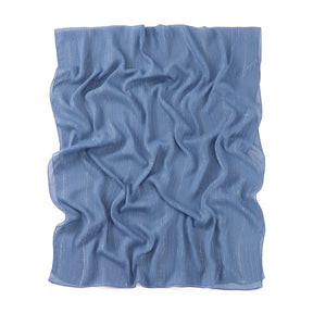 YZ175  Plain Lurex Chiffon Hijab with Fine Pleats