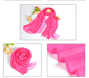QWS05  Long Plain Chiffon Sun Protection Hijab