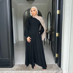 LR941  Abaya solid color swing dress with straps