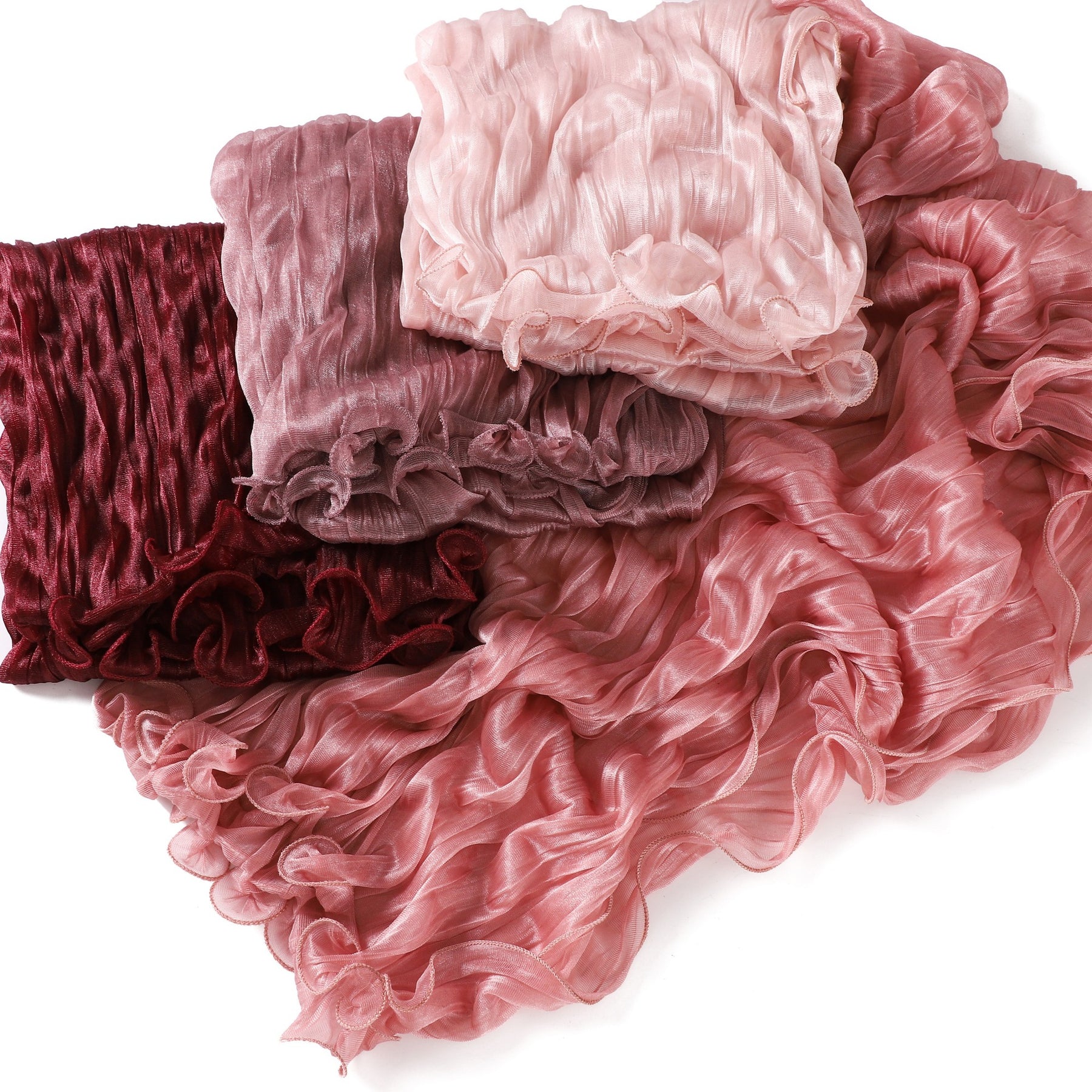YZ327  Plain breathable glossy stretchy crinkled chiffon hijab