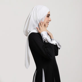 YZ317  Plain Pearl Chiffon Hijab with Built-in Magnetic Closure